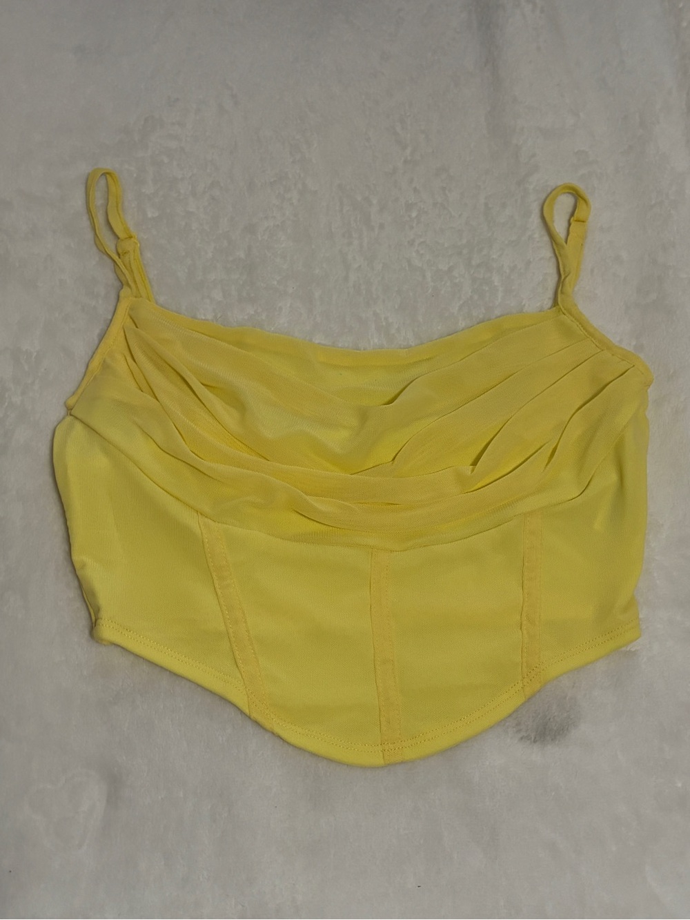 SHEIN Bright Yellow Draped Cowl Cami Top